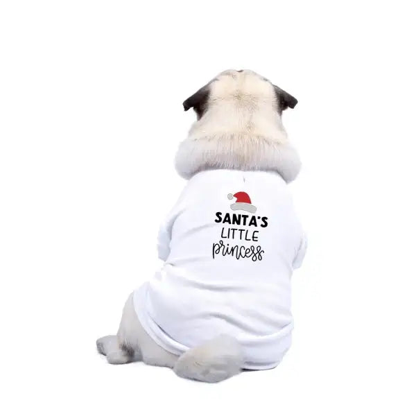 Santas Little Princess Christmas Dog T-shirt - Poochie Fashion - 2