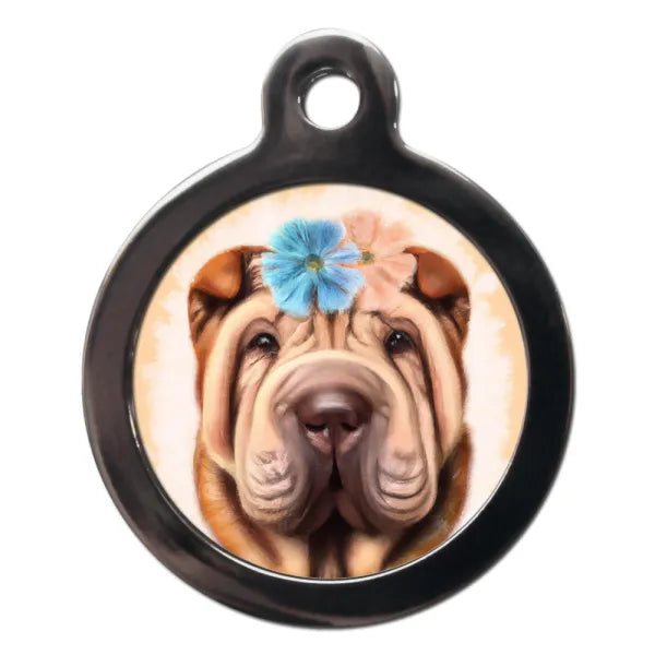 Shar Pei Hippy Dog Id Tag Ps Pet Tags 1