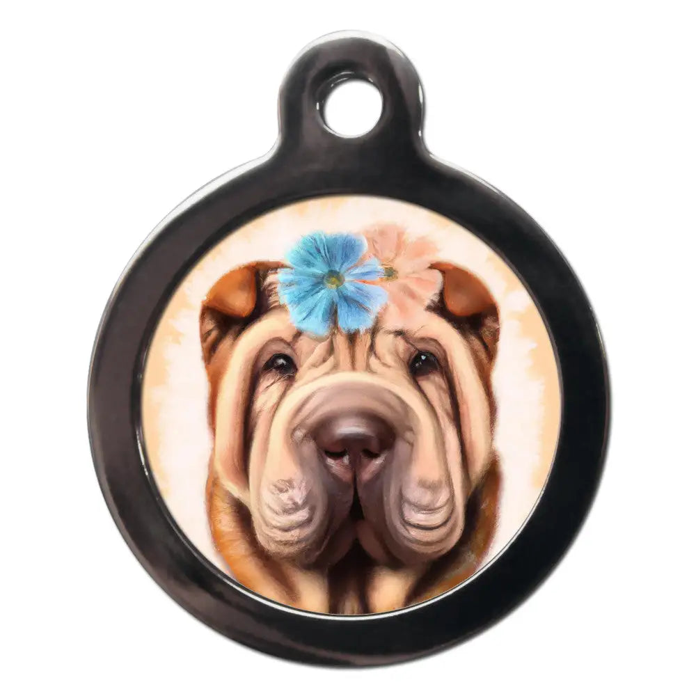 Shar Pei Hippy Dog Id Tag - Ps Pet Tags - 1