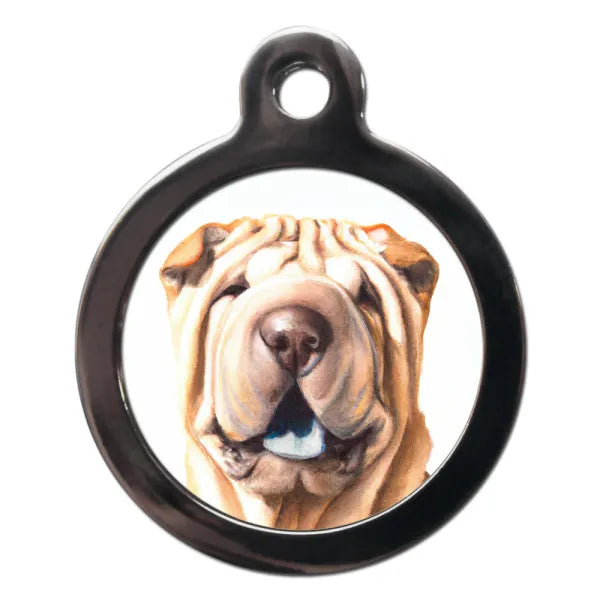 Shar Pei Portrait Dog Id Tag Ps Pet Tags 1