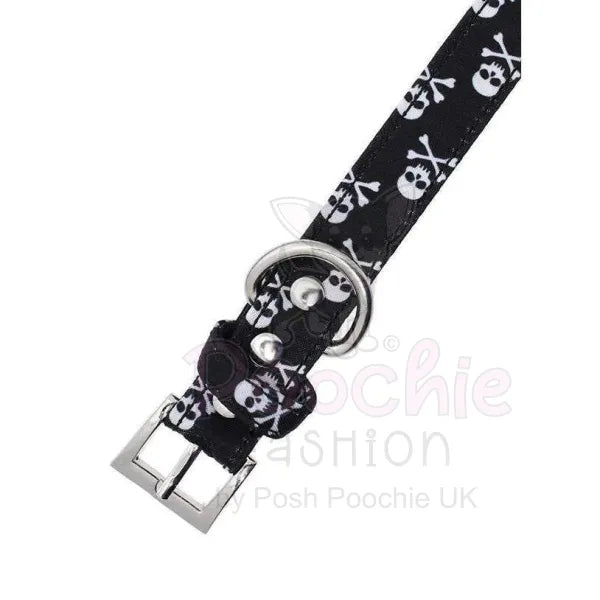 Skull and Crossbones Fabric Dog Collar - Urban - 2