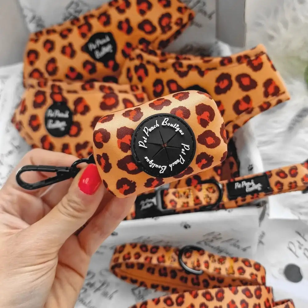 Spiced Honey Leopard Dog Poo Bag Holder - Pet Pooch - 1