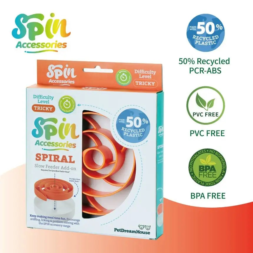 Spin Accessories Spiral Feeder in Orange - Level Tricky - Petdreamhouse - 4
