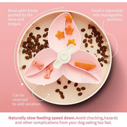 Spin Flower Interactive Pet Slow Feeder in Baby Pink - Level Easy - Petdreamhouse - 2
