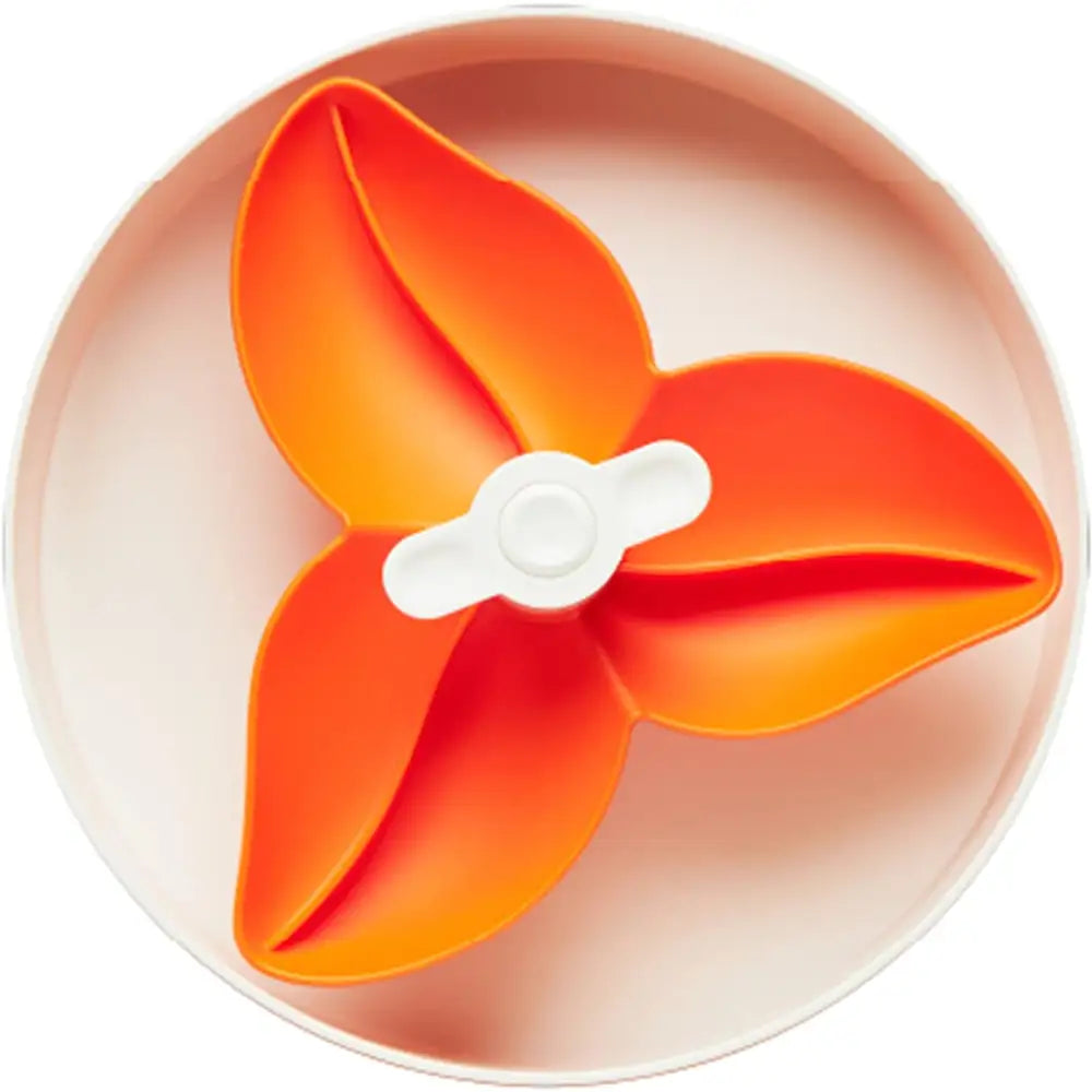 Spin Flower Interactive Pet Slow Feeder in Orange - Level Easy - Petdreamhouse - 1