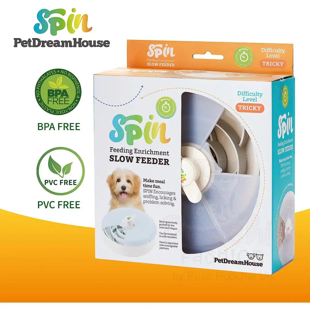Spin Spiral Interactive Pet Slow Feeder with Twister Lid in Grey - Level Tricky - Petdreamhouse - 6