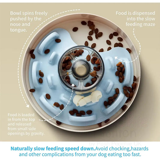 Spin Ufo Maze Interactive Pet Slow Feeder in Baby Blue - Level Tricky - Petdreamhouse - 2
