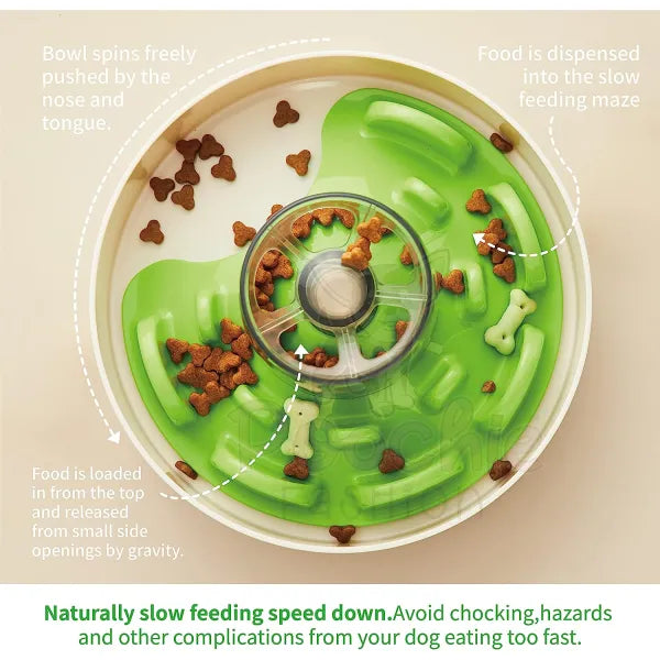 Spin Ufo Maze Interactive Pet Slow Feeder in Green - Level Tricky - Petdreamhouse - 2