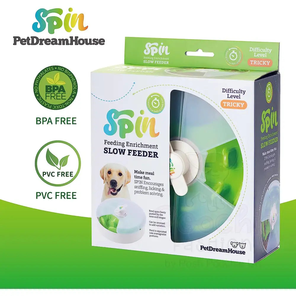 Spin Ufo Maze Interactive Pet Slow Feeder with Twister Lid in Green - Level Tricky - Petdreamhouse - 6