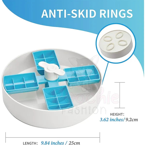 Spin Windmill Interactive Pet Slow Feeder in Blue - Level Easy - Petdreamhouse - 3