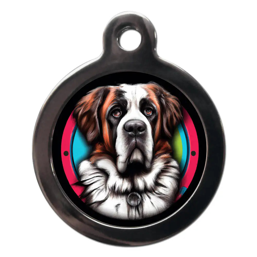 St Bernard Graffiti Dog Id Tag - Ps Pet Tags - 1