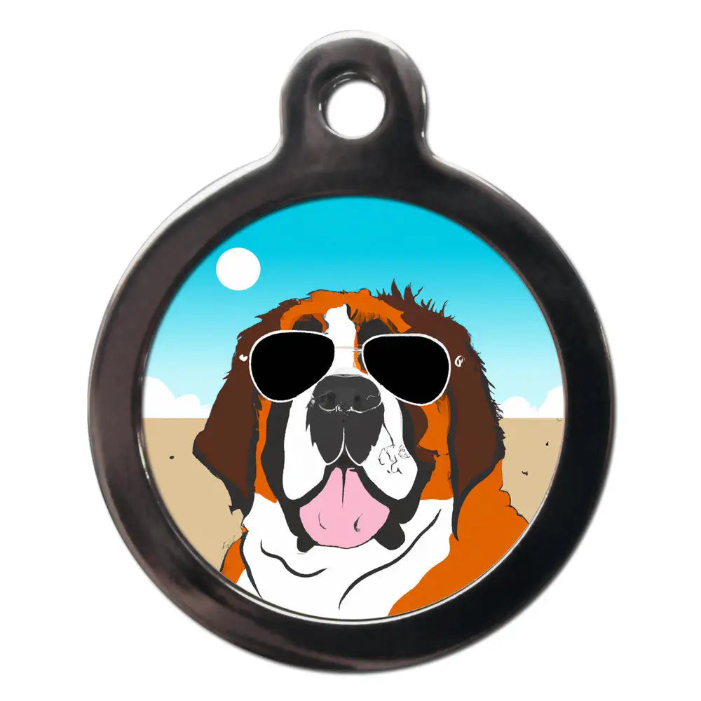 St Bernard Summertime Dog Id Tag - Ps Pet Tags - 1