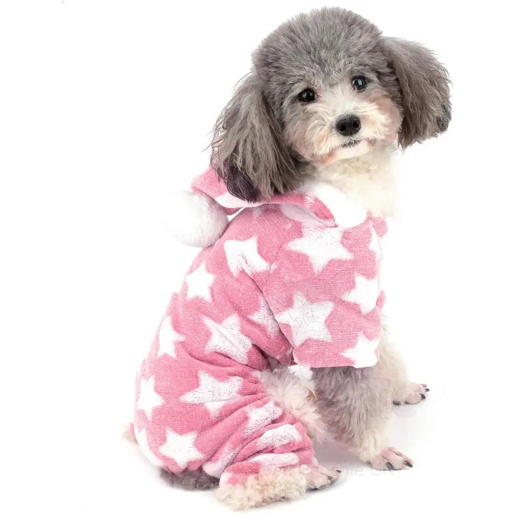 Star Fleecy Puppy Dog Pyjamas in Pink Xl - Posh Pawz - 5
