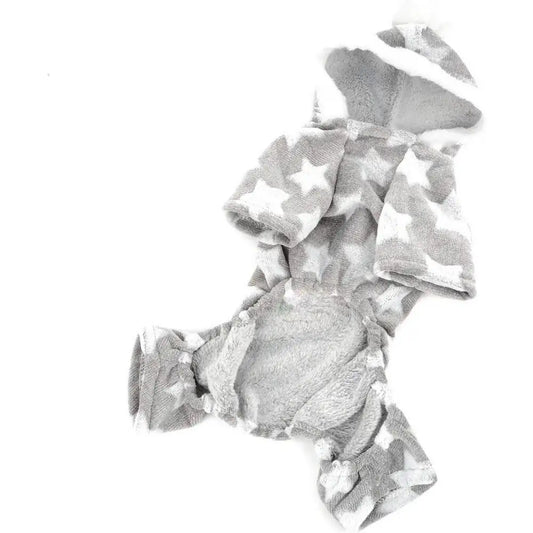 Star Fleecy Puppy Dog Pyjamas in Silver Grey - Sale - 2