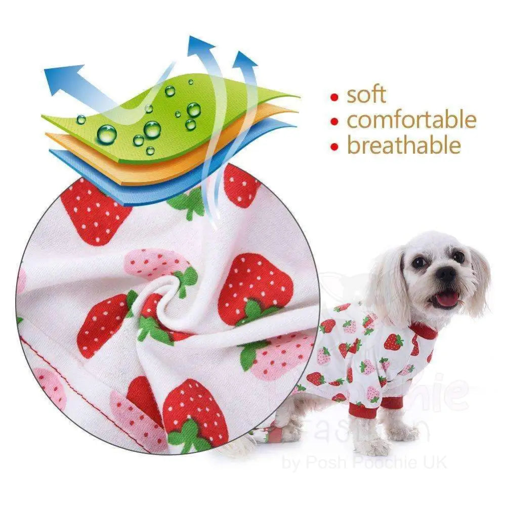 Strawberry Onesie Dog Pyjamas - Sale - 6