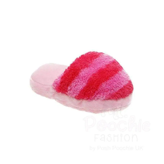 Striped Slipper Plush and Squeaky Dog Toy - Posh Pawz - 2