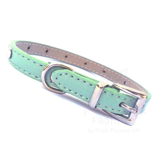 Super Slim Crystal Dog Collar in Blue - Posh Pawz - 2