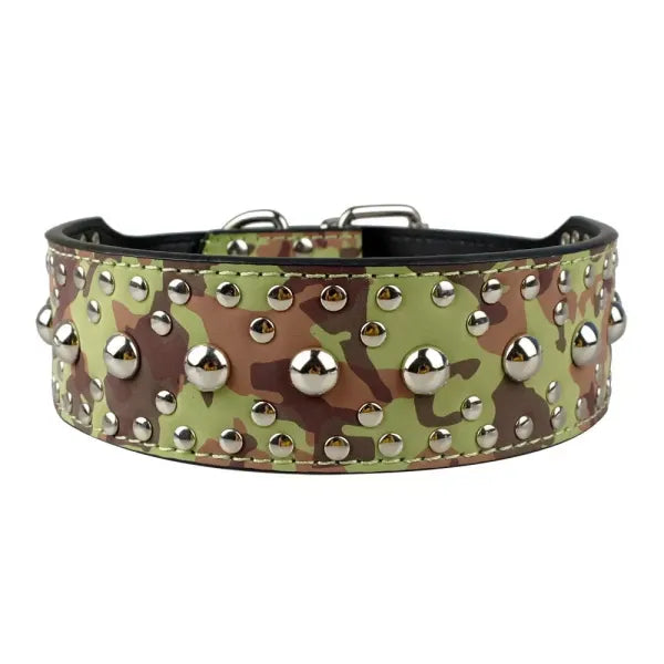 Super Stud Large Breed Dog Collar in Camouflage - Posh Pawz - 1