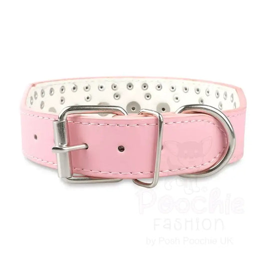 Super Stud Large Breed Dog Collar in Pink - Posh Pawz - 2
