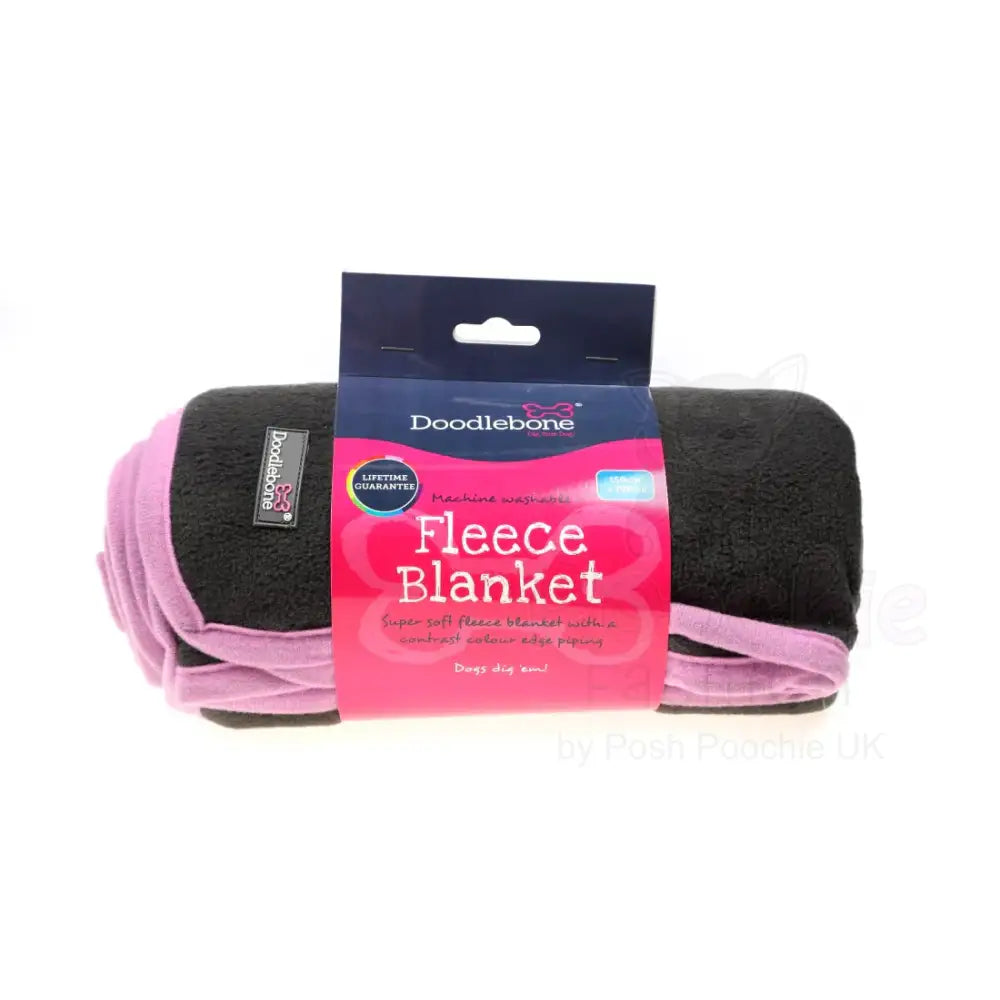 Supersoft Fleece Dog Blanket in Grey and Pink - Doodlebone - 2