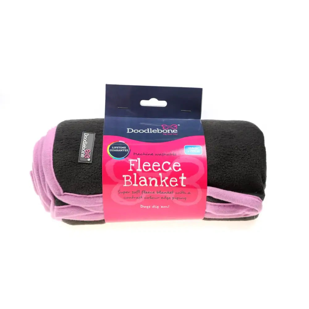 Supersoft Fleece Dog Blanket in Grey and Pink - Doodlebone - 2