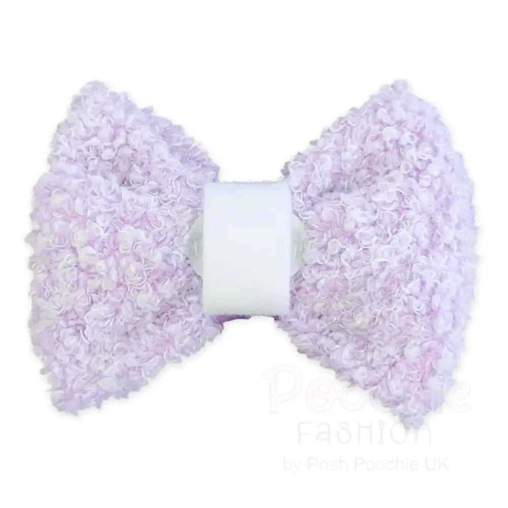 Teddy Fleece Dog Bow Tie in Lilac - Piggie - 2