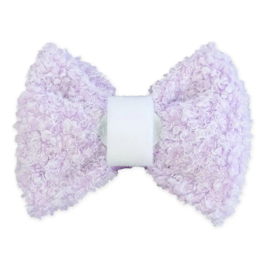 Teddy Fleece Dog Bow Tie in Lilac - Piggie - 2