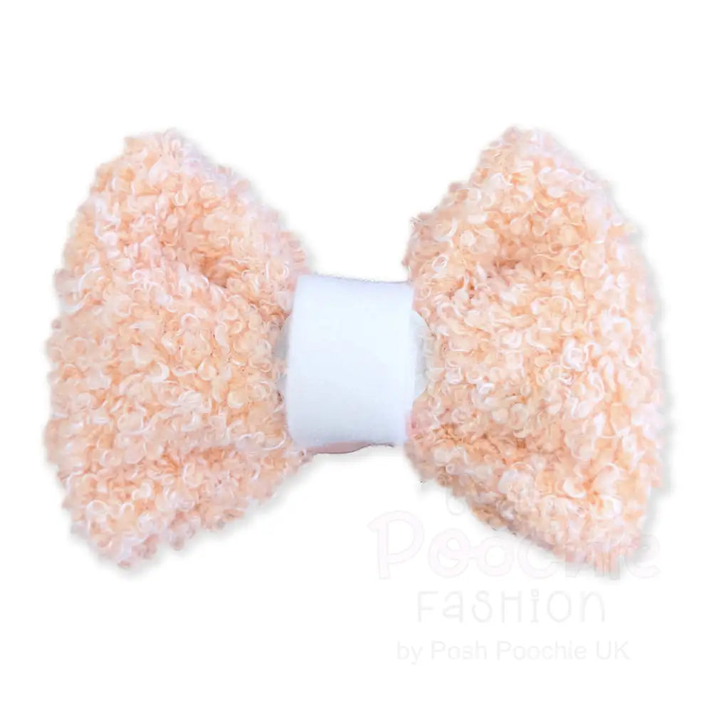 Teddy Fleece Dog Bow Tie in Pink - Piggie - 2