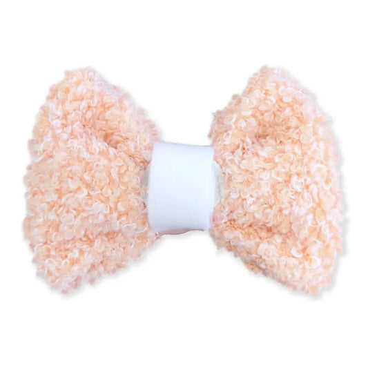 Teddy Fleece Dog Bow Tie in Pink - Piggie - 2