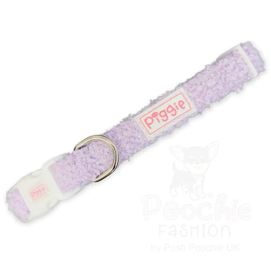 Teddy Fleece Dog Collar in Lilac - Piggie - 2