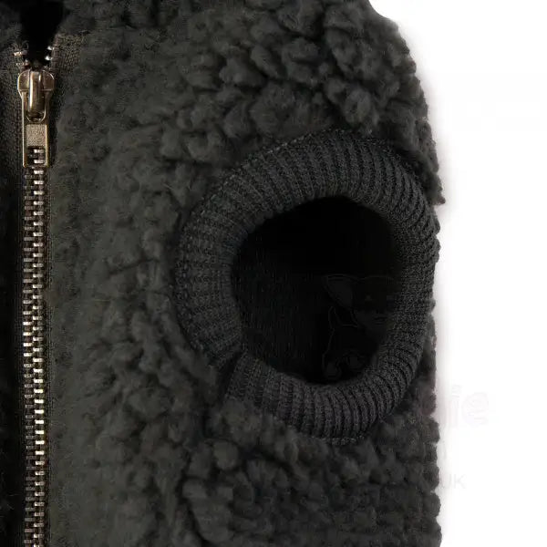 Teddy Sherpa Fleece Sleeveless Dog Zip Hoodie in Grey - Rich Paw - 7