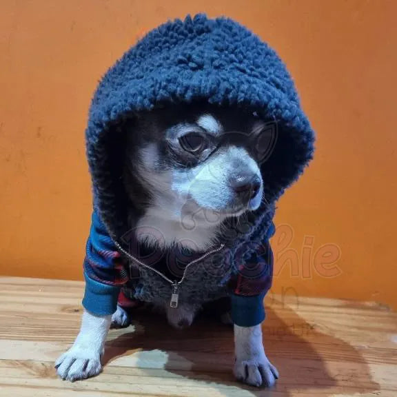 Teddy Sherpa Fleece Sleeveless Dog Zip Hoodie in Grey - Rich Paw - 3