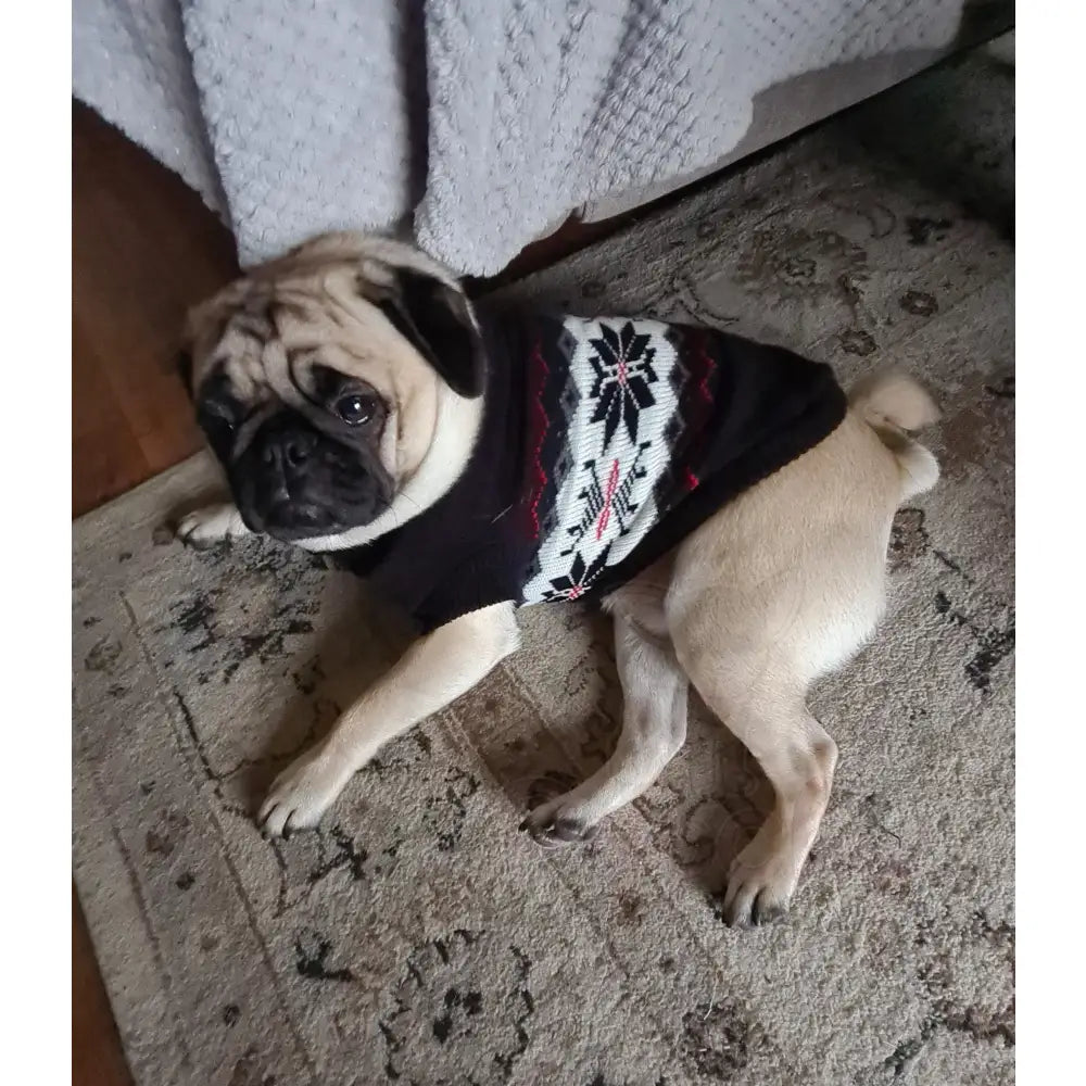 Urban Pup Black Snowflake Dog Jumper - Sale - 5