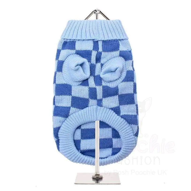 Urban Pup Checkerboard Blue Dog Jumper Medium - Sale - 3