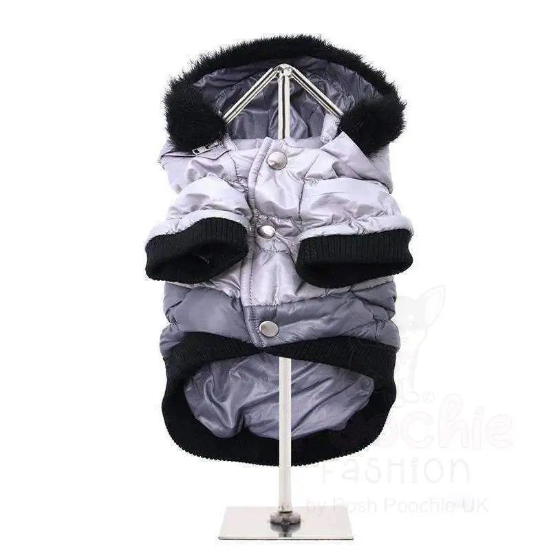 Urban Pup Grey and Black Thermo Dog Parka Coat - Small - Sale - 3