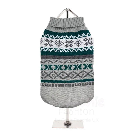 Urban Pup Grey Fair Isle Dog Jumper Large - Sale - 2