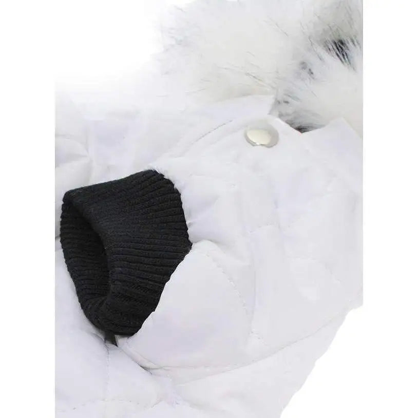 Urban Pup White Quilted Parka Dog Coat Medium - Sale - 4