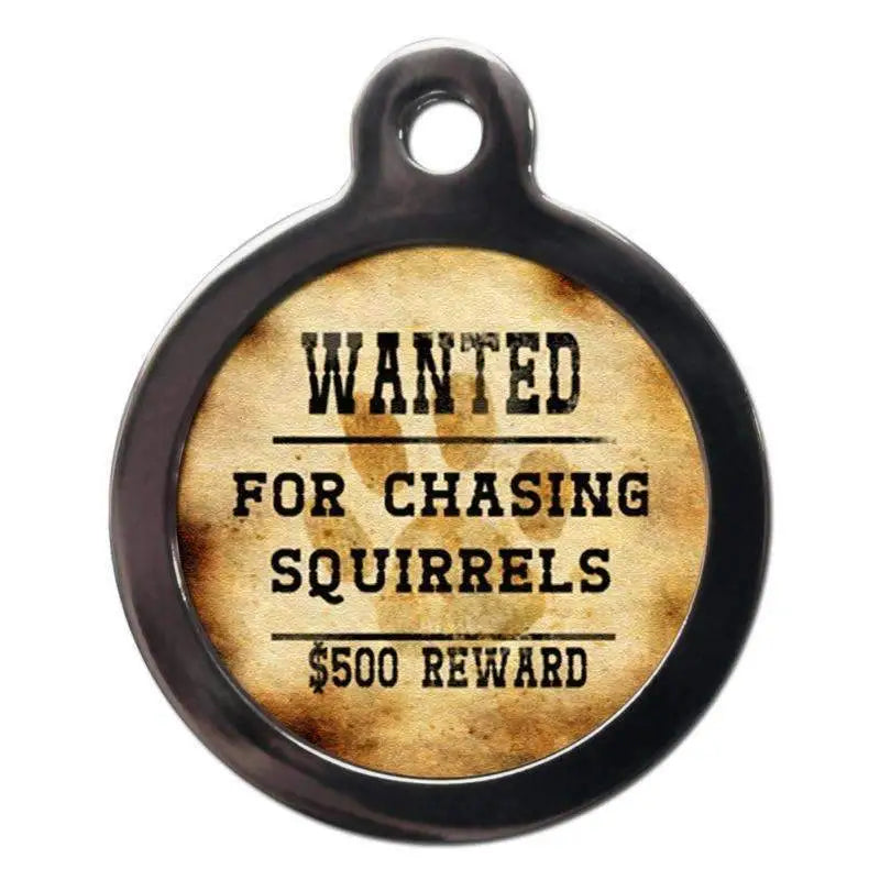Wanted for Chasing Squirrels Dog Id Tag - Ps Pet Tags - 1