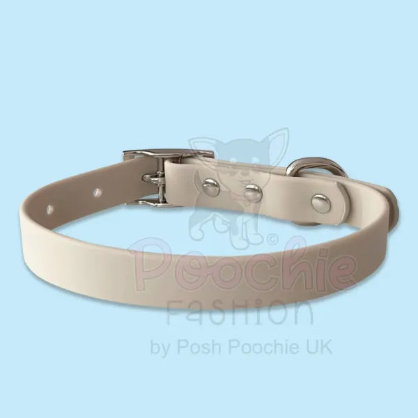 Waterproof Dog Collar in Pastel Beige Piggie 3