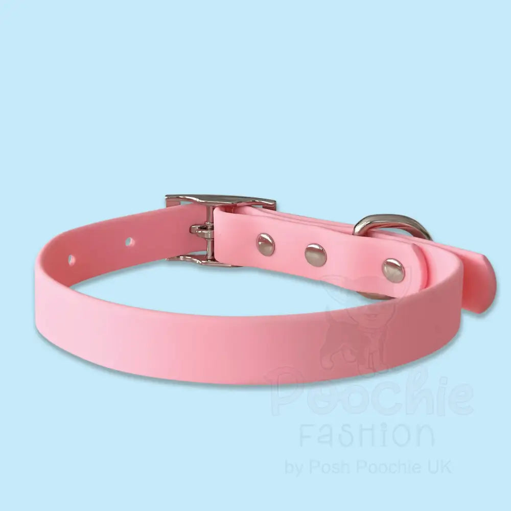 Waterproof Dog Collar in Pastel Pink - Piggie - 3