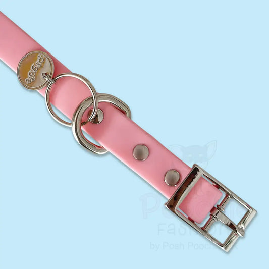 Waterproof Dog Collar in Pastel Pink - Piggie - 2