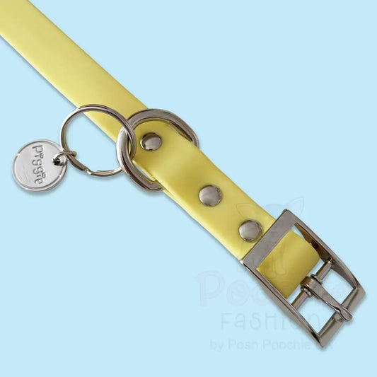Waterproof Dog Collar in Pastel Yellow - Piggie - 2
