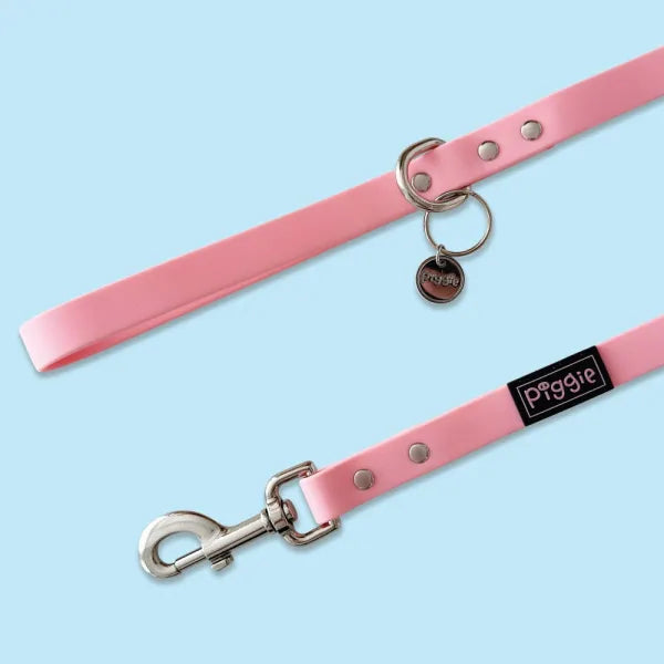 Waterproof Dog Lead in Pastel Pink Piggie 1