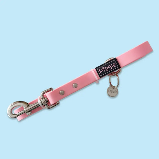 Waterproof Dog Lead in Pastel Pink - Piggie - 2