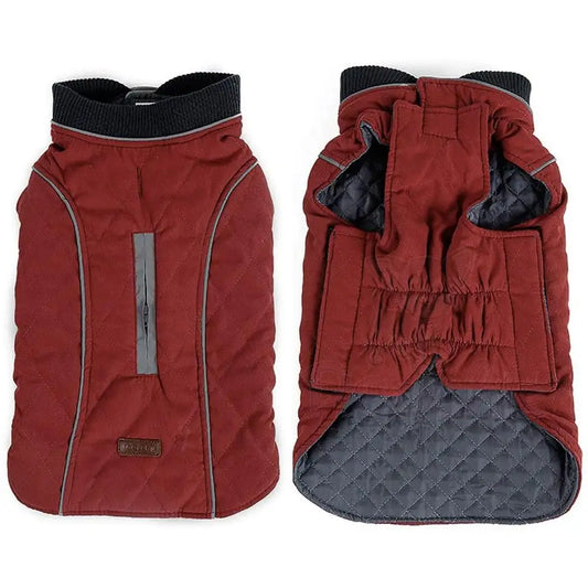 Weatherproof Quilted Bodywarmer Dog Coat in Deep Red - Posh Pawz - 2