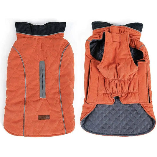 Weatherproof Quilted Bodywarmer Dog Coat in Orange - Posh Pawz - 2