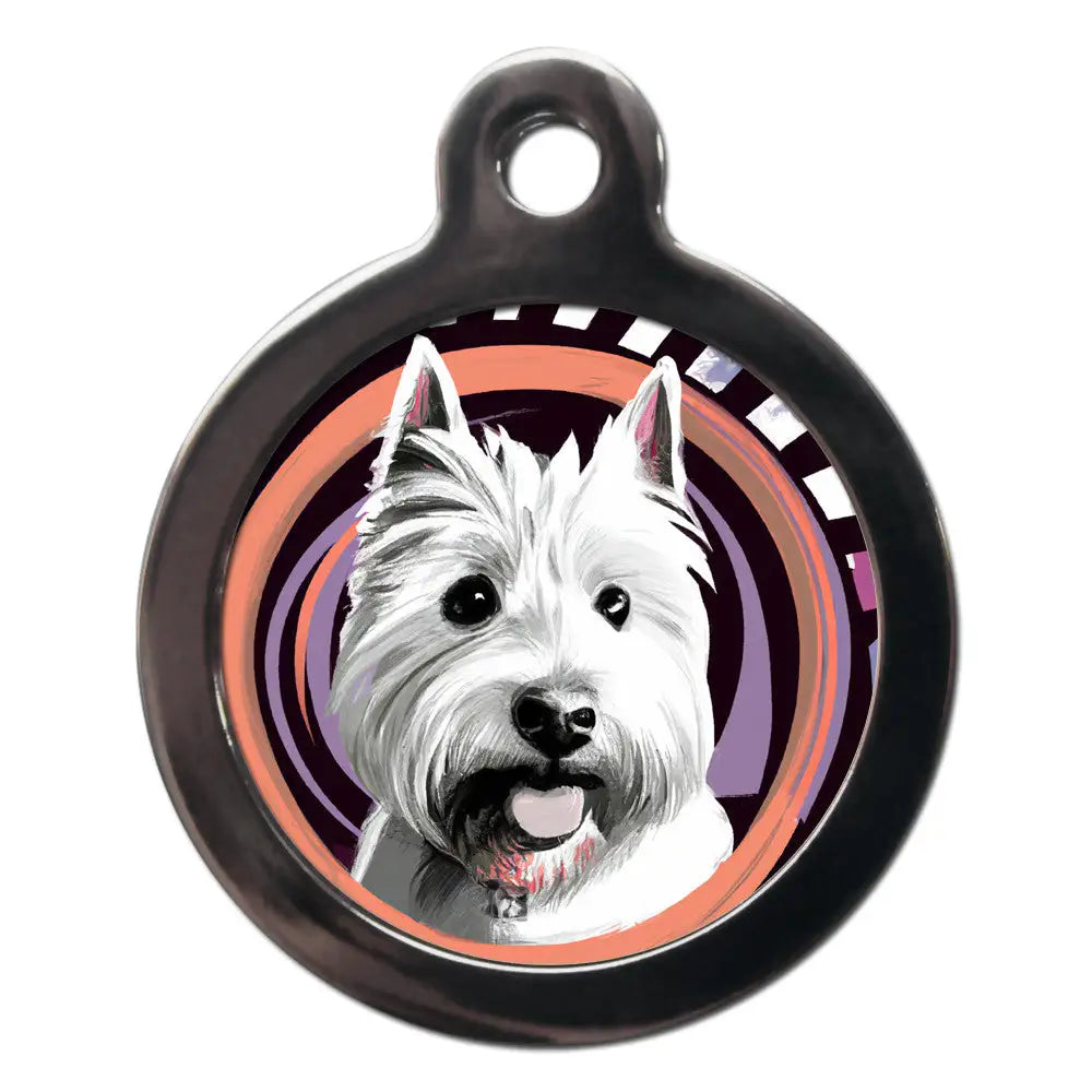 Westie Graffiti Dog Id Tag - Ps Pet Tags - 1
