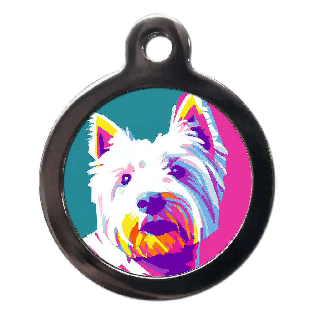 Westie Pop Art Dog Id Tag - Ps Pet Tags - 1