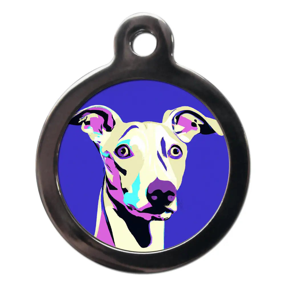 Whippet Pop Art Dog Id Tag - Ps Pet Tags - 1