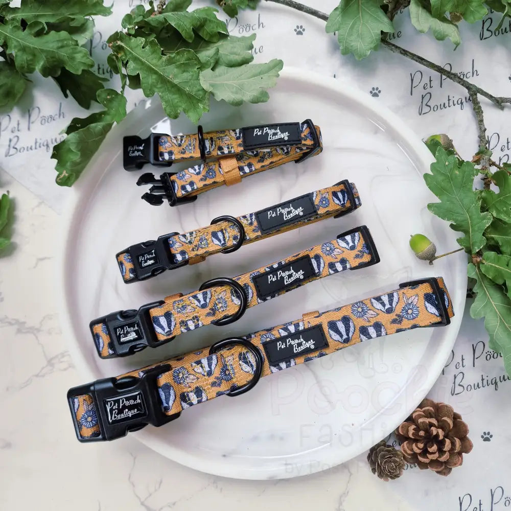 Woodland Badger Dog Collar - Pet Pooch - 4